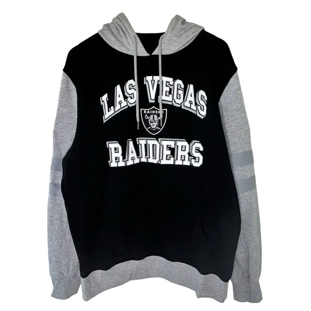 NFL Las Vegas raiders black and gray hooded sweatshirt size large